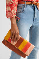 Thumbnail for your product : Clare Vivier Striped Leather Clutch - Tan