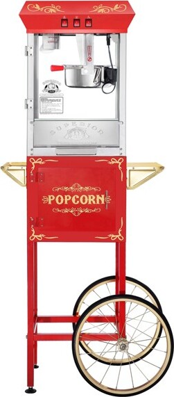 Brentwood Classic Striped 8 Cup Electric Hot Air Popcorn Maker , Red