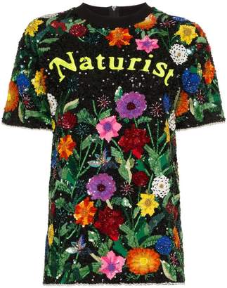 Ashish Naturist floral sequin embellished top