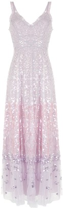 Needle & Thread Sequin Embellished Ruffle Trim Gown
