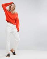 Thumbnail for your product : ASOS Cropped Jumper With V Neck In Mohair Blend