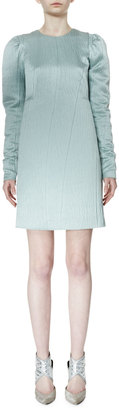 Lanvin Long-Sleeve Degrade Slip Dress, Aqua