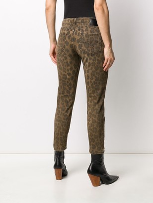 R 13 Leopard Print Skinny Jeans