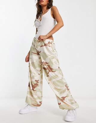 Fashion Men's Camouflage Parachute Pants Cotton Ankle-length Outdoor  Tactical Straight Trousers Hip Hop Skate Cargo