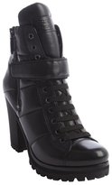 Thumbnail for your product : Prada black leather lace up lug sole booties