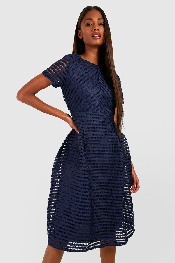 boohoo blue midi dress