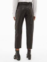 Thumbnail for your product : Chloé Studded Cropped Leather Trousers - Black