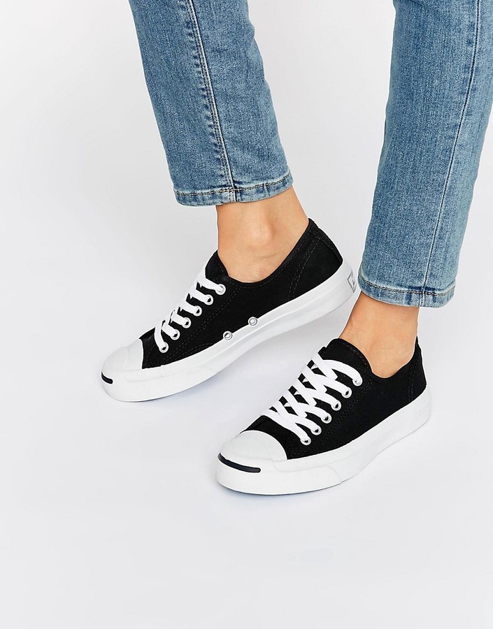 Converse Jack Purcell Black Canvas Sneakers - ShopStyle Trainers ...