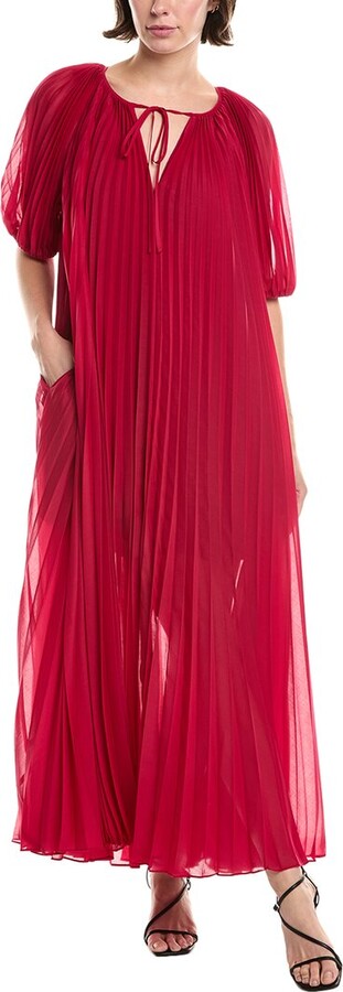 Rebecca Taylor Sunburst Pleat Maxi Dress