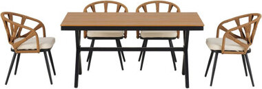 Hokku Designs Rectangular 4 - Person 63'' L Outdoor Dining Set with 4 Chairs