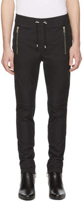 Balmain Black Quilted Drawstring Trousers