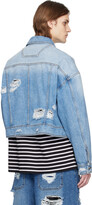 Thumbnail for your product : Juun.J Blue Distressed Denim Jacket