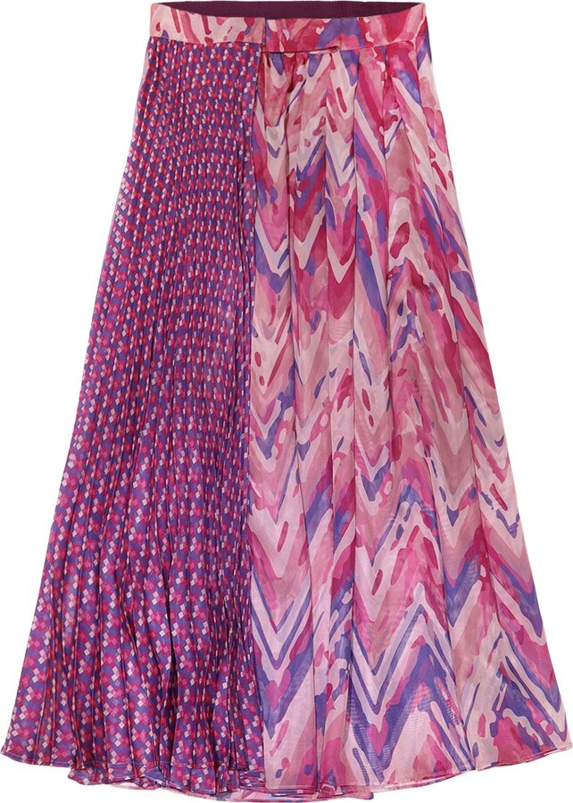Zoelle Pleated Wrap Skirt Motif Mauve ShopStyle