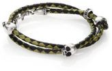 Thumbnail for your product : King Baby Studio Thin-Braided Double Wrap Leather Bracelet