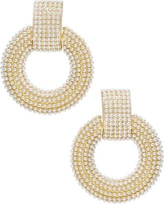 Ettika Pearl Statement 18k Gold Plated Earrings - Gold