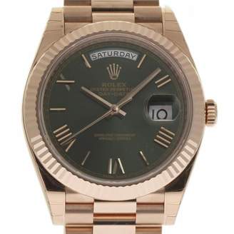 Rolex Day-Date II 40mm Green Pink gold Watches
