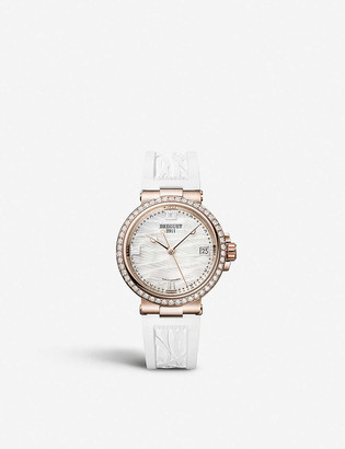 Breguet 9518BR/52/584/D000 Marine Dame 18ct rose-gold, diamond and mother-of-pearl quartz watch