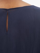 Thumbnail for your product : SU PARIS Tea Seersucker Midi Dress - Navy