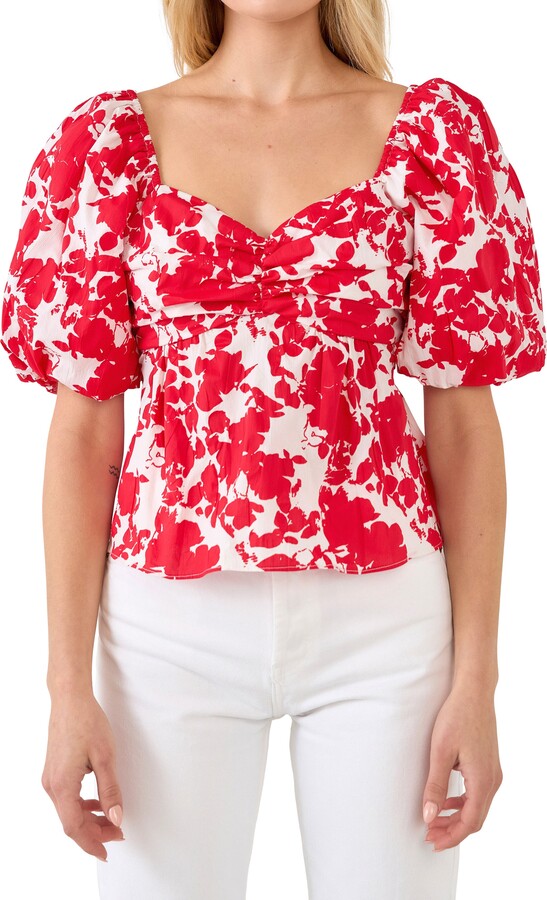 Red Floral Top | Shop the world's largest collection of fashion 