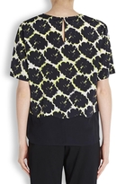 Thumbnail for your product : DKNY Navy printed stretch silk top