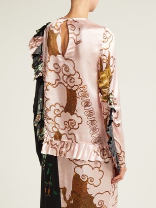 By Walid Nil Antique-silk Blouse - Pink Multi