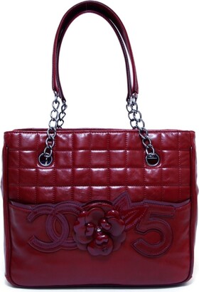 chanel shoulder bag red leather