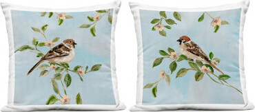 Stupell Industries Expressive Flower View with 2 Piece Outdoor Printed Pillow Set, design by Sally Swatland
