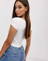 Thumbnail for your product : ASOS DESIGN keyhole crop top in white