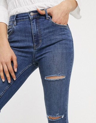 Free People Sunny Mid Rise Skinny Jean in blue