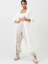 Thumbnail for your product : Missguided Extreme Rib Balloon Sleeve Maxi Cardigan - Cream