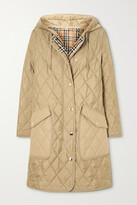 Thumbnail for your product : Burberry Quilted Shell And Gabardine Hooded Coat - Beige - small