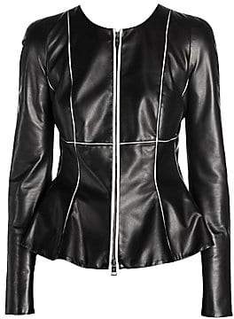 Giorgio Armani Women's Contrast Seam Leather Jacket