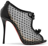 Christian Louboutin - Empiralta 120 Bow-embellished Embroidered Mesh Sandals - Black