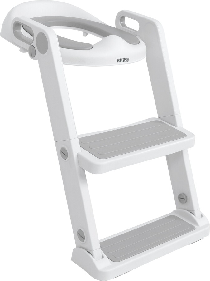 Nuby All-In-One Toilet Seat Topper with Step Ladder for Toddlers, White
