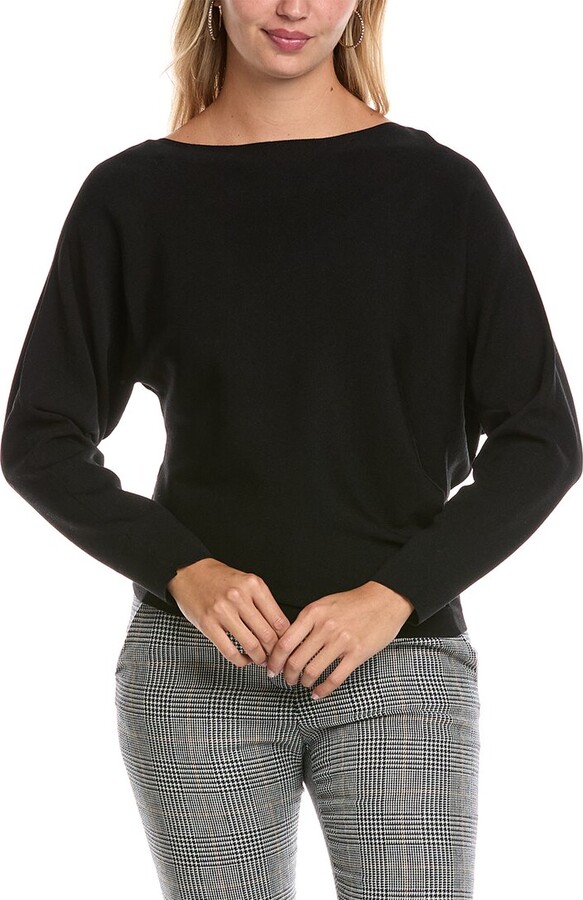 Lafayette 148 New York Asymmetric Dolman Silk-Blend Sweater