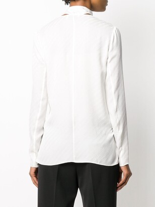 Givenchy Neck Tie Striped Blouse