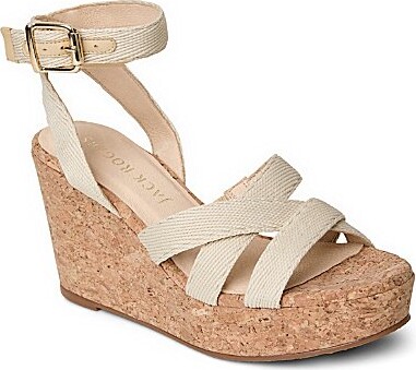 Jack Rogers Pippa Ankle Wrap Cork Wedge Sandals