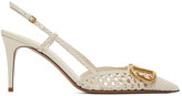 Thumbnail for your product : Valentino Garavani Off-White VLogo Slingback Heels