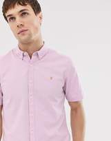 Thumbnail for your product : Farah Steen slim fit short sleeve textured shirt lilac