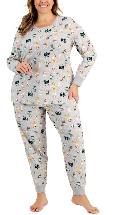 Family Pajamas Matching Women's Plus Size Holiday Dogs & Cats Family