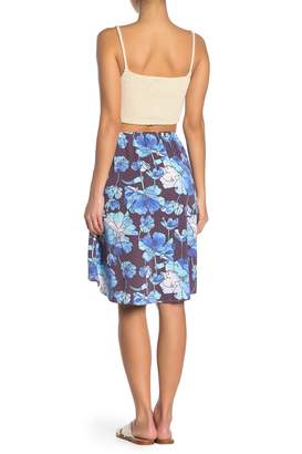 Maaji Watercolor Floral Faux Wrap Cover-Up Skirt
