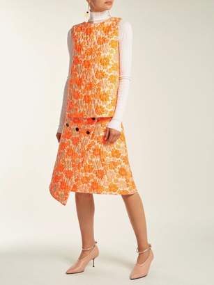 Jil Sander Fauno Floral Jacquard Top - Womens - Orange Print