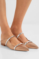 Thumbnail for your product : Malone Souliers Maureen Metallic Leather Point-toe Flats