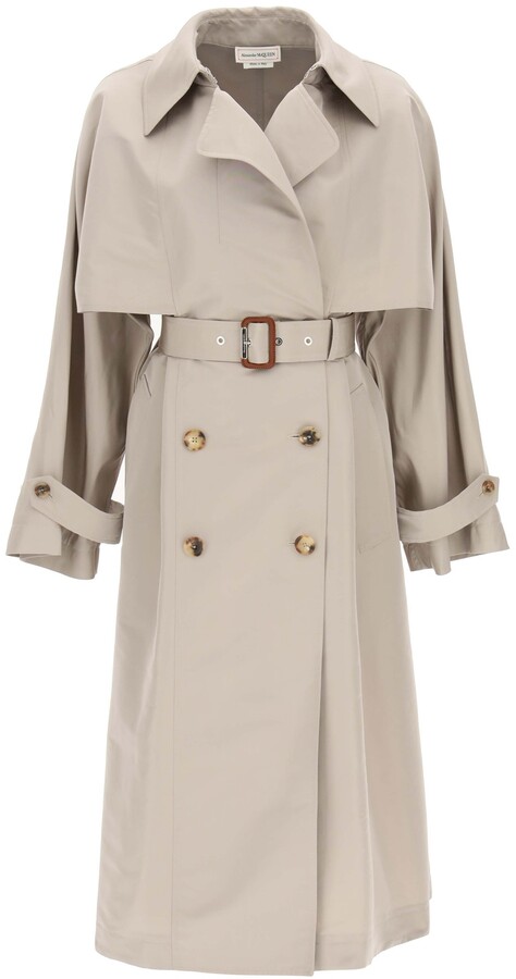 Beige Leather Trench Coat | Shop the world's largest collection of 