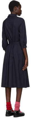 Comme des Garcons Girl Navy Round Collar Belted Dress