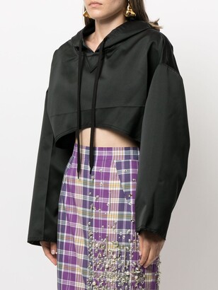 No.21 Panelled Cropped Hoodie