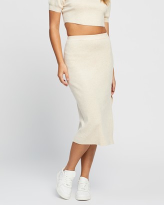 Atmos & Here Atmos&Here - Women's Neutrals Cropped tops - Roza Knitted Skirt - Size 16 at The Iconic