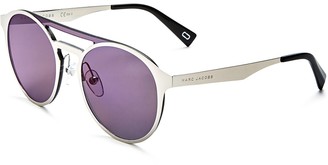 Marc Jacobs Mirrored Round Brow Bar Sunglasses, 50mm