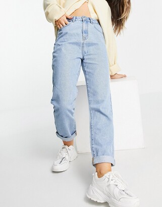 Don't Think Twice DTT Lou mom jeans in light blue wash - ShopStyle
