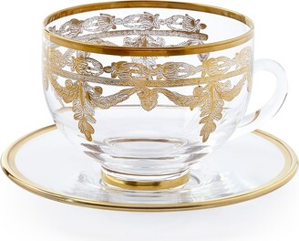 Arte Italica Vetro Gold Cup and Saucer